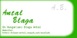 antal blaga business card